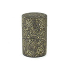 Japanese Washi Tin - Gold on Black Flowers